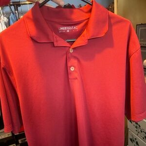 mens Nike drifit mens red golf polo large